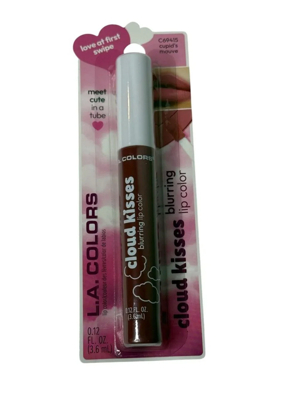 L.A. Colors Cloud Kisses Blurring Lip Color Cupids Mauve C69415 New